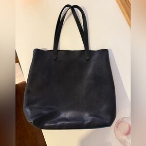Madewell full leather transport tote.